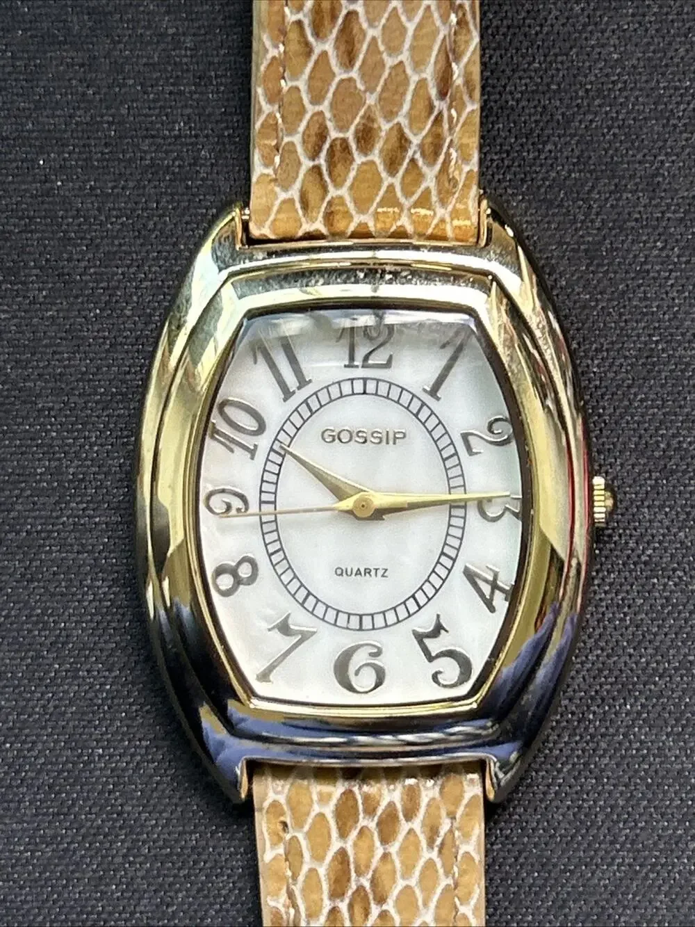 Gossip Gold Tone Beige Band Women’s Quartz Watch